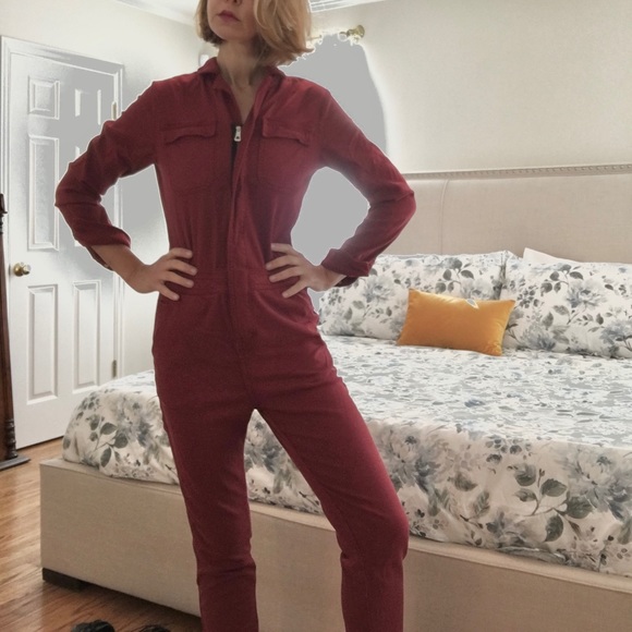 Sexy Red Denim Jumpsuit from Paris - Picture 9 of 9